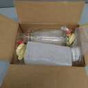 kitchentoolz Salad Dressing Shaker Bottle  12oz Glass Bottle with Silicone Pour Spout and Tamper-Proof Lid for Sauces and Marinades - Pack of 2 (Yellow)