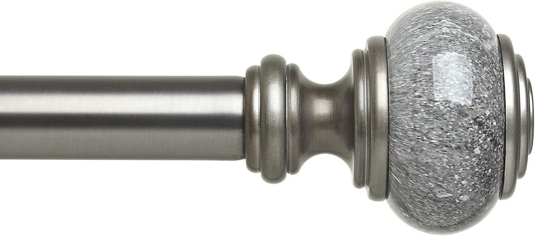 Umbra Marbello Curtain Rod for Window, 36 to 72 inches, Pewter (Silver)