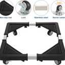 Mini Fridge Stand with 4 Locking Wheels 17.7"-25.6" Adjustable Dolly Washing Machine Stand Basefor Furniture Portable Refrigerator Dryer StandBlack