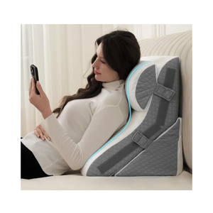 Bed Wedge Pillow for Sleeping Orthopedic Wedge Pillows Set 9&12&16&20 Inches Adjustable Memory Foam Reading Pillow for Acid Reflux Relief Ergonomic Incline for Back Pain, Size 24"X20"X16"