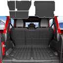 Cargo Mat Compatible with 2018-2024 Jeep Wrangler JL Unlimited 4X4 TPE Cargo Liner Trunk Mat Backrest Trunk Liner Replacement for 2018-2024 Jeep Wrangler JL Accessories