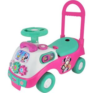 Kiddieland Disney Minnie Mouse My First Toddler Ride-On by Kiddieland, Foot-to-Floor Push car with Lights and Sounds, Activity Dashboard, 12 Months+, Indoor Riding Toy, Medium