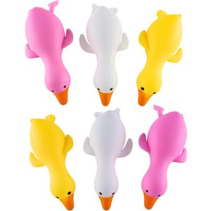 Super Z Outlet Stress Relief Squeezing Rubber Jelly Ducks for Kids and Adults - Anti-Stress, Help Anxiety and Improve Focus, ADHD Sensory Toys Gift Set for Classroom Prize, Party Goodie Bag (6 Pack)