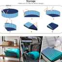 Jasonwell Foldable Dog Kiddie Pool - Hard Plastic Kids Paddling Pool Toddler Baby Swimming Pools for Backyard Collapsible Whelping Box Pet Doggie Cats Wading Pools Bathtub for Puppy Large Dogs 40In,G