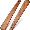 12 inch Teak Wooden Spatula for Cooking, Small Wood Flipper, Egg Scraper, Flat Wood Turner, Multipurpose Wooden Cooking Utensils, Spatulas Spoons Perfect for Flipping, Scraping & Turning, Set of 2