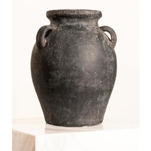 Distress Black Vases with Ears, Classic Rustic Pottery, Tranquil Decoration