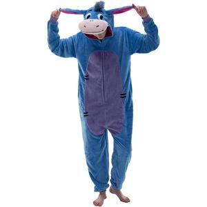COSUSKET Snug Fit Unisex Adult Onesie Pajamas, Flannel Cosplay Animal One Piece Halloween Costume Sleepwear Homewear (Medium, Blue)