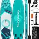 11'34'' Extra Wide Inflatable Paddle Board with Seam Welded Technology, Stand Up Paddle Board, 420lb Capacity for Adults, Sup Board for All-Level with 2-Blade Paddle/Dual-Action Pump/Leash