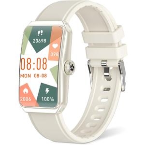 Fitness Tracker, Activity Tracker with Heart Rate, Sleep Tracking, Calorie Tracking, Step Tracker, Waterproof Fitness Watch for Android iPhones Women Men, White