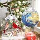 Cardinal Ornament  Christmas Decoration & Christmas Ornament; Stained Glass Holiday Decoration (Holiday Present, Bauble Present, Gift Idea, Gift Exchange) | Heirloom Keepsakes