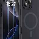 Magnetic for iPhone 16 Pro Max Case, Compatible with MagSafe, Two 9H Screen Protectors, Full Camera Protection, Military-Grade Protection Silicone Phone Cover for 16 Pro Max 6.9", Black