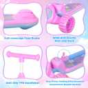 Nattork Kids Scooter for Girls with Light Up Wheels, Deck and Headlight, Wide Anti-Slip Deck and T-bar Handle with Rear Foot Brake, Adjustable Height 3 Wheel Scooter for Kids Ages 3+ and up to 220Lbs