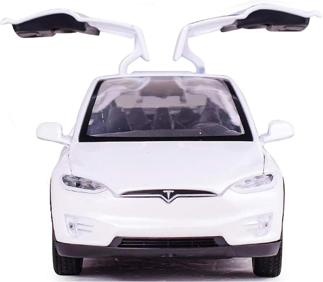 gidoyi Toy Car Model X, Pull Back Car Toys Alloy Vehicles with Lights and Sound 1:32 Scale Model Car (White)