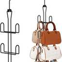 Purse Hanger Purse Organizer for Closet,Rotatable Metal Bag Organizer,Purse Holder for Handbags,Belts,Scarves,Tote,Baseball Hats,Backpacks(Black)