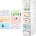 6 Shelf Weekly Clothes Organizer for Kids, Foldable Days of The Week Clothes Organizer with Door Hanging Closet Organizer Storage for Boys and Girls Monday Through Friday Essential Stuff (White)