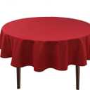 Hiasan Christmas Round Tablecloth 30 Inch - Waterproof Stain Resistant Spillproof Polyester Fabric Table Cloth for Dining Room Kitchen Party, Red