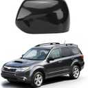 Left Driver Side Car Mirror Cap Cover Compatible with Subaru Forester 2008 2009 2010 without Side Assistent Hole, OEM 91054SC020, Black