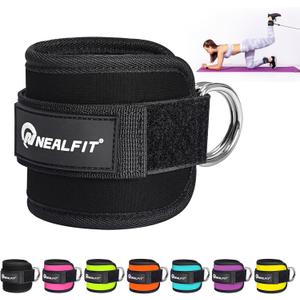 Ankle Strap for Cable Machine, Gym Ankle Cuff for Kickbacks, Leg Extensions, Glute Workouts, Booty Hip Abductors Exercise for Women and Men (Single, Black)