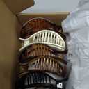 6 PCS Flat Hair Clips for Women, Large French Flat Claw Clips for Thick Thin & Curly Hair, Strong Hold Non Slip Leopard Print Jaw Clips Hair Accessories for Girls Valentine's Day Gifts, Tortoise