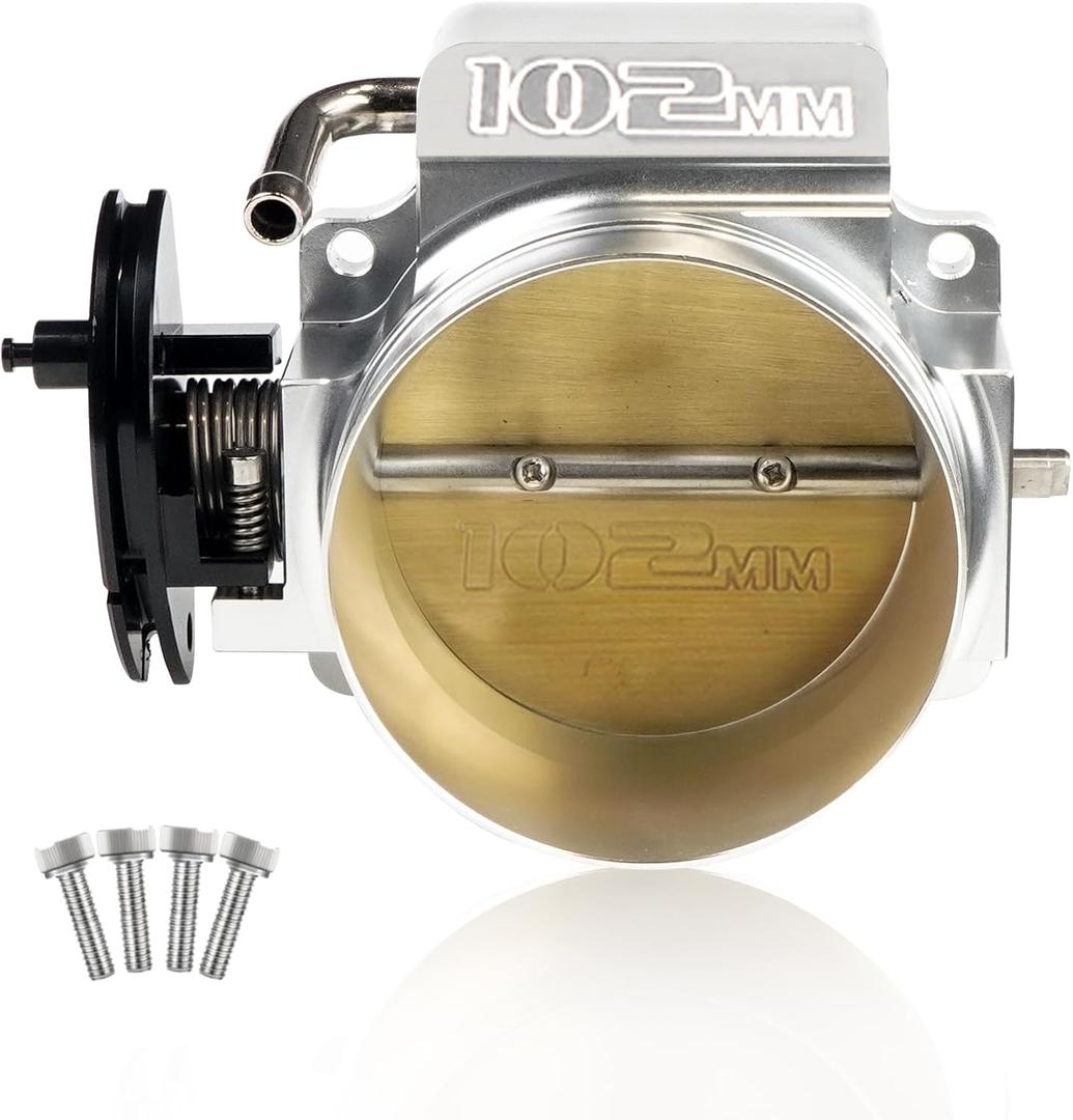 102mm Throttle Body for LS1 LS2 LS3 LS6 LS7 LSX LS 4 Bolts Drive by Cable without TPS IAC Aluminum Silver HTRACING