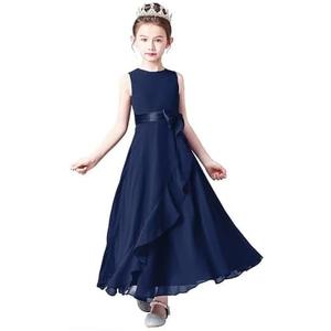 Little Juniors Girl Long Bridesmaid Dress Wedding Flower Girls Formal Pageant Party Dresses Chiffon Sleeveless, Size 160