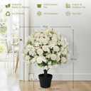 24" Artificial Potted Flowers for Outdoor, Pompon Mums Faux Plant