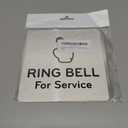 NorthByNorthEast Aluminium Service Bell Sign - Metallic Silver with Hand Icon - Self-Adhesive Peel and Stick - 145mm x 145mm - Ideal for Hotels, Restaurants, Hospitality Industry