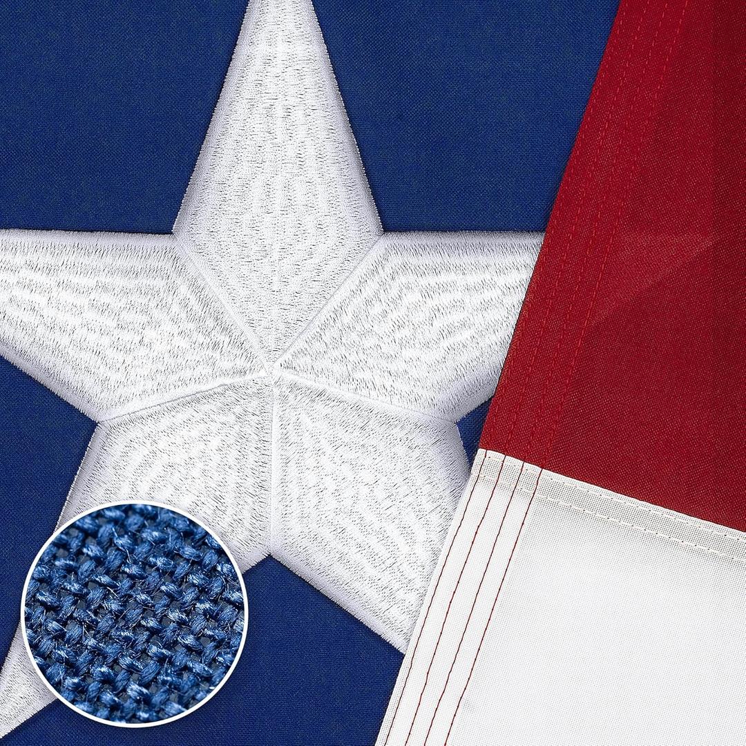 Texas Flag 3x5 Ft TearProof Series for Outside, Longest Lasting, Super Tough Fade Resistant Spun Polyester, High Wind TX Outdoor Flags Embroidered Stars, Sewn Stripes, Brass Grommets