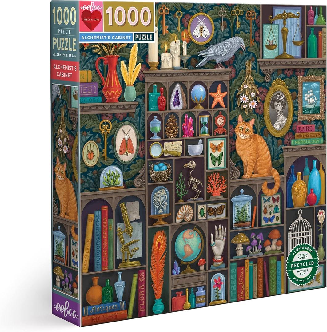 eeBoo: Piece and Love Alchemist Cabinet 1000 Piece Square Jigsaw Puzzle, Jigsaw Puzzle for Adults and Families, Includes Glossy, Sturdy Pieces and Minimal Puzzle Dust