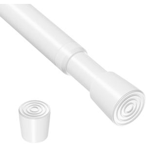 Curtain Rods for Windows 33-59 Inch,White Adjustable Tension Curtain Rod No Drilling Spring Loaded Curtain Rods Tension Rods For Windows Bedroom Closet Doorway Door, 1 Pcs (32-58IN)