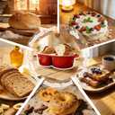 DIY Double Dutch Oven for Sourdough Bread Baking Enamel Cast Iron Bread Baker with Lid, Bake Two Different Loaves at Once, 500F Oven Safe, Includes 25" Banneton Proofing Baskets