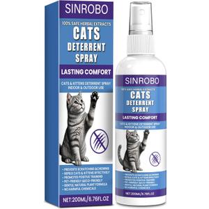 Cat Deterrent Spray - Natural Safe Cat Repellent Spray for Furniture Protection,Effective Indoor & Outdoor Training Aid to Stop Pee Spraying, Chewing & Scratching (1 Pcs)