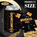 24 Pcs 2025 Homecoming Party Decorations Hoco Can Cooler Sleeve Drink Sleeves for 12 oz Beverage Can Black Gold for Welcome Back to School Homecoming Celebration Supplies