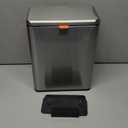Mbillion Kitchen Compost Bin Hanging Trash Can with Lid 2.1 Gallon Stainless Steel Garbage Can for Kitchen Cabinet Door Mounted Trash Can Under Sink Door RV Bathroom,Silver