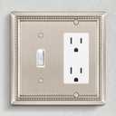 Henne Bery Sunken Pearls Heavy Duty Decorative Wall Plate Switch Plate Outlet Cover (Toggle/Decorator, Satin Nickel)