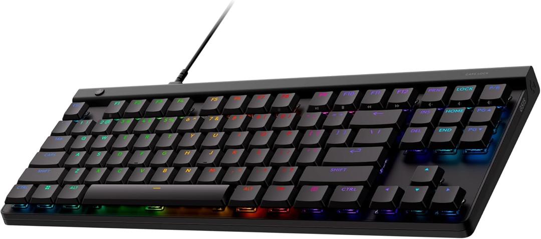 Logitech G515 TKL Wired Low Profile Gaming Keyboard, Fully Customizable RGB, Double-Shot PBT Keycaps, Tactile/Brown Switches - Black
