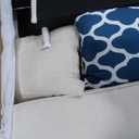 127" L-Shaped Sectional Couch with Movable Ottoman & 6 Throw Pillows,7 Seat Chenille Upholstered Sofa W/2 Cup Holder, USB Port & Hidden Storage Box, DIY Combination, for Living Room, Apartment, Beige