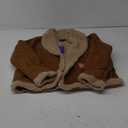 chouyatou Women's Winter Casual Faux Suede Leather Jacket Button Down Fuzzy Sherpa Lined Jacket Coat (Medium, Brown)