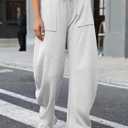 ELLEVEN Womens Baggy Barrel Sweatpants, High Waisted Wide Leg Sweat Pants Drawstring y2k Casual Palazzo Loose Trousers (Gray, S)