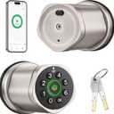 Leydebong 4-in-1 Smart Door Lock with Fingerprint and Keypad - Keyless Entry Electronic Lock with App and Mechanical Key - Easy Installation Smart Door Knob for Home Office Bedroom & Apartment