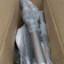 Vaunn Medical Deluxe Spa Shower Chair with Arms and Back, Bath Seat for Seniors, 350 lbs Max Weight, White With Light Gray Arms