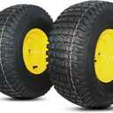 MAXROLLORS (2 Pack) 20x8.00-8 Lawn Mowe Tire and Wheel Tubeless, 3.5" Offset Hub, 3/4" Borehole, 3/16" Keyway, 4-Ply, Replacement 20x8-8nhs Rear Tire and Wheel Assemblies