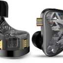 KZ AS24 in-Ear Monitor Headphone 24BA Drivers High-Performance IEM Earphones with 8 Tuning Switches, Noise Isolation Wired Earbuds for Musicians (Tuning Version,Black,no mic)