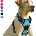 BARKBAY No Pull Dog Harness Front Clip Heavy Duty Reflective Easy Control Handle for Large Dog Walking(Blue,S)