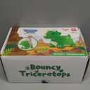 iPlay, iLearn Bouncy Pals Dinosaur Hopper Toy 2 Year Old Boy, Toddler Plush Bounce Animals, Ride on Bouncing Triceratops for Kids, Outdoor Hopping Horse Bouncer, Cool Birthday Gifts 3 4 5 6 Yr Girls