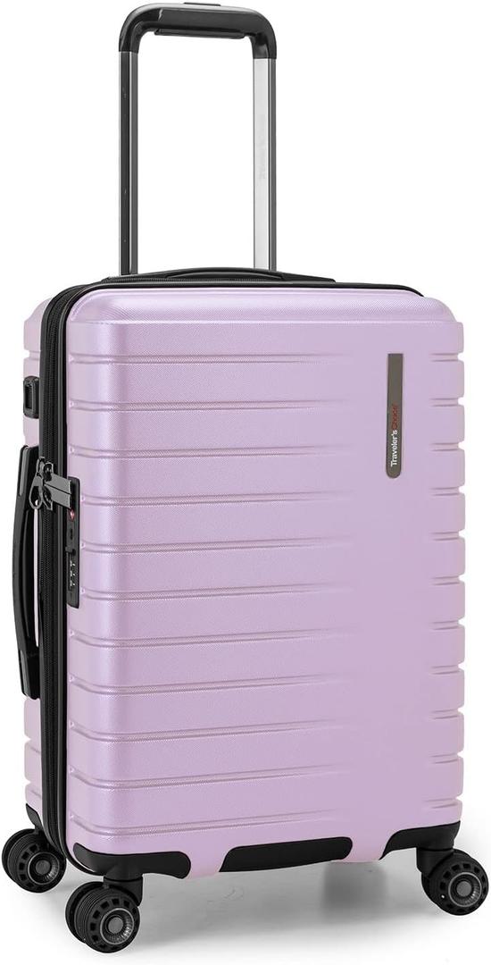 Traveler's Choice Archer Polycarbonate Hardside Spinner Luggage Set, Tie Down Straps, Purple, Carry-On 21-Inch