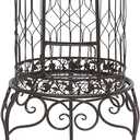 Deco 79 Vintage Metal Free-Standing Birdcage, 14" x 14" x 47", Black