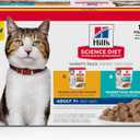 Hill's Science Diet Senior 7+ Chicken, Tuna and Ocean Fish Wet Cat Food Variety Pack, 2.8 oz., Count of 12 (2.8 Ounce (Pack of 12))