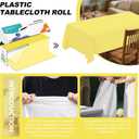 54IN X 320FT Plastic Table Cover Roll with Cutter Box, Cut to Size Plastic Table Cloths for Parties, Birthday, Disposable Tablecloth Roll for All Shape Tables (Light Yellow, 54 Inch X 320 Feet)