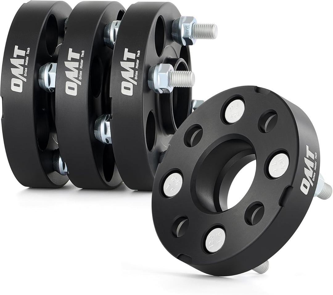 2 x Orion Motor Tech 1"(25mm) 4x100 Wheel Spacers Compatible with Honda Accord Civic, Mini Cooper, Toyota Corolla Prius, 56.1mm Bore Hubcentric Wheel Spacer Kit with M12x1.5 Studs
